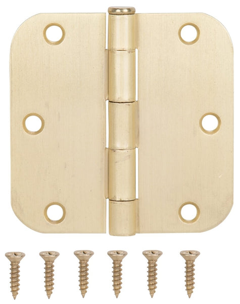 ProSource BH-102SB-PS Door Hinge, Steel, Satin Brass, Loose Pin, 180 deg Range of Motion, Screw Mounting