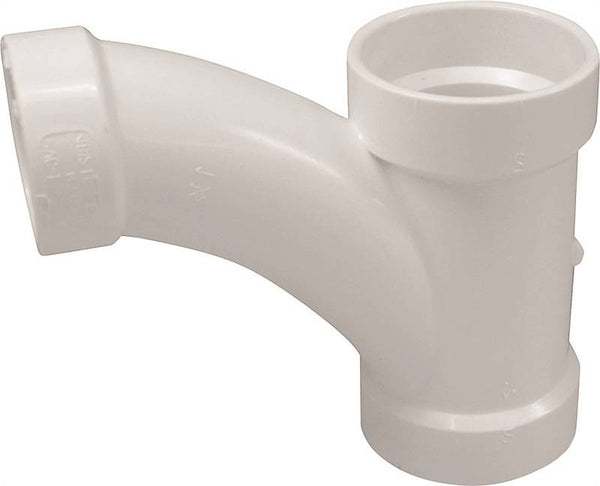 CANPLAS 194326 Reducing Combination Tee Pipe Wye, 3 x 3 x 1-1/2 in, Hub, PVC, White, SCH 40 Schedule