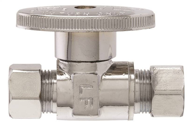 Plumb Pak PP2071LF Shut-Off Valve, 3/8 x 3/8 in Connection, Compression, Brass Body