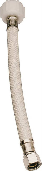 Plumb Pak EZ Series PP23873 Toilet Supply Tube, 3/8 in Inlet, Compression Inlet, 7/8 in Outlet, Ballcock Outlet, 16 in L