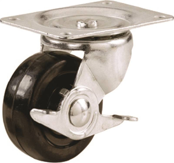 Shepherd Hardware 9511 Swivel Caster, 3 in Dia Wheel, 1-1/4 in W Wheel, Rubber Wheel, 175 lb