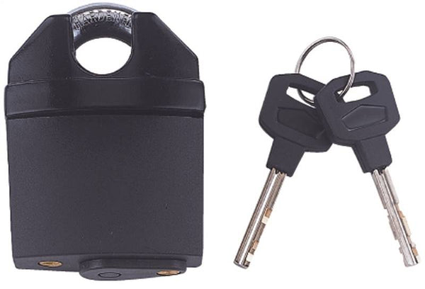 ProSource HD-PX065 High Security Padlock, Shrouded Shackle, 1/2 in Dia Shackle, 1-1/2 in H Shackle, Steel Shackle, Black