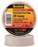 Scotch 35 Electrical Tape, 66 ft L, 3/4 in W, PVC Backing, Gray