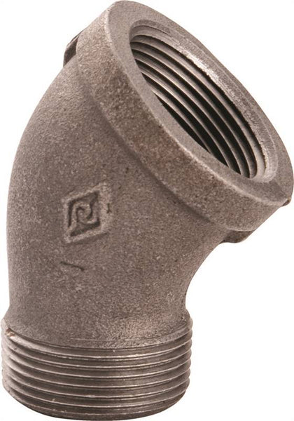 Prosource B121 32 Street Pipe Elbow, 1-1/4 in, FIP x MIP, 45 deg Angle, Malleable Iron, SCH 40 Schedule