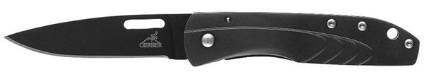 GERBER 31-000716 Folding Knife, 2.6 in L Blade, 7Cr17MoV Stainless Steel Blade, 1-Blade, Black Handle