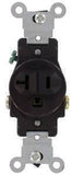 Leviton S01-05821-0IS Single Receptacle, 2 -Pole, 250 V, 20 A, NEMA: NEMA 6-20R, Ivory