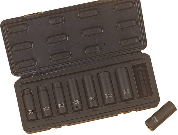 Vulcan MTI8-M Socket Set, Chrome Molybdenum Steel, Tempered Phosphate