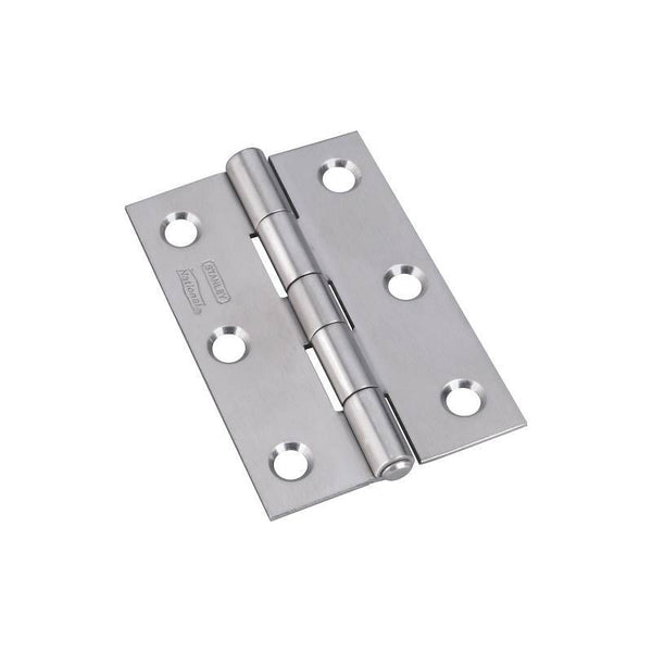 National Hardware N348-995 Narrow Hinge, 3 in W Frame Leaf, 0.065 in Thick Frame Leaf, Stainless Steel, Stainless Steel