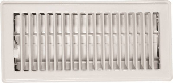 Imperial RG0198 Standard Floor Register, 11-3/4 in W Duct Opening, 2 in H Duct Opening, Steel, White