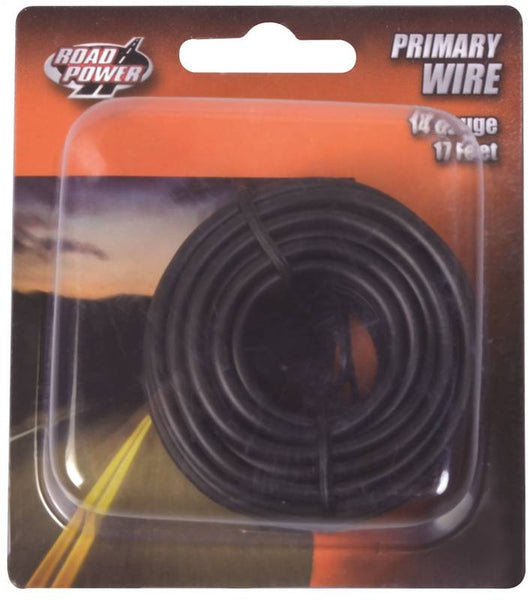 Road Power 55667133/14-1-11 Electrical Wire, 14 AWG Wire, 25/60 VAC/VDC, Copper Conductor, Black Sheath, 17 ft L