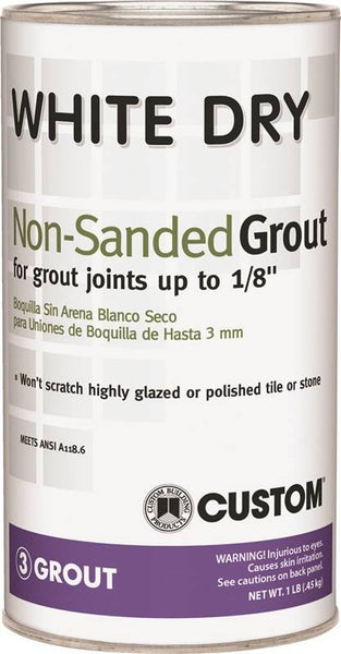 CUSTOM WDG1-6 Polymer Modified Grout, Powder, Characteristic, White, 1 lb Can