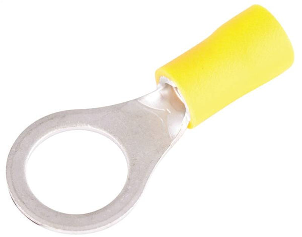 GB 10-108 Ring Terminal, 600 V, 12 to 10 AWG Wire, 1/4 to 3/8 in Stud, Vinyl Insulation, Yellow