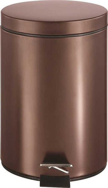 Simple Spaces LYP0701 Trash Can, 1.85 gal Capacity, Plastic/Stainless Steel/Steel, Venetian Bronze, Flat Lid Closure