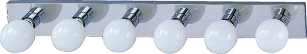 Boston Harbor V5CH06 Vanity Bar Fixture, 100 W, 6-Lamp, G Lamp, Steel Fixture, Chrome Fixture, Chrome Fixture