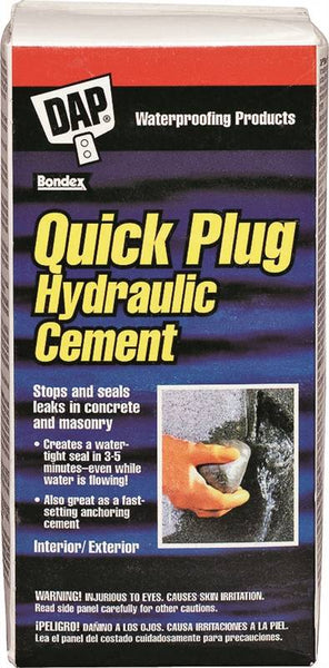 DAP Quick Plug 14084 Hydraulic and Anchoring Cement, Powder, Gray, 28 days Curing, 2.5 lb Box