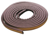 M-D 02550 Weatherstrip Tape, 3/8 in W, 17 ft L, EPDM Rubber, Brown