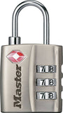 Master Lock 4680DNKL Luggage Lock, 1/8 in Dia Shackle, 3/4 in H Shackle, Steel Shackle, Metal Body, Nickel