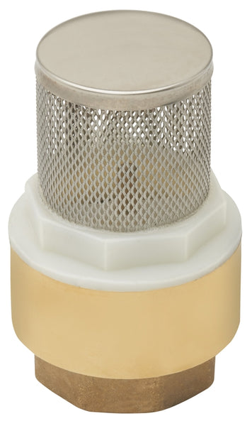 LASCO 06-5134 Foot Valve with Strainer, 1 in Connection, FIP, Brass Body