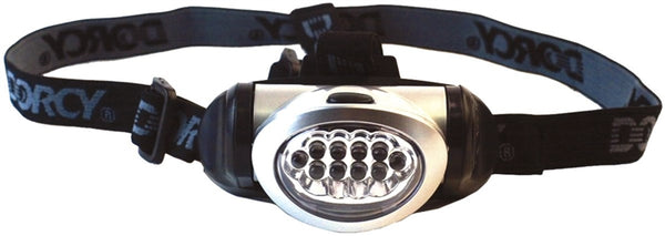 Dorcy 41-2095 Headlight, AAA Battery, LED Lamp, 32 Lumens, 15 m Beam Distance, 8 hr Run Time, Silver