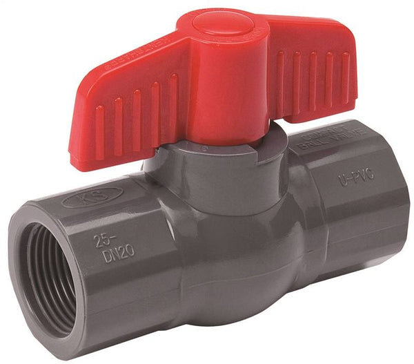 B & K 107-103 Ball Valve, 1/2 in Connection, FPT x FPT, 150 psi Pressure, PVC Body