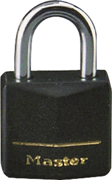 Master Lock 141T Padlock, Keyed Alike Key, 1/4 in Dia Shackle, Steel Shackle, Brass Body, 1-9/16 in W Body