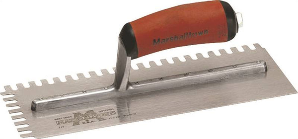 Marshalltown 718SD Trowel, 11 in L, 4-1/2 in W, U Notch, Curved Handle