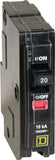 Square D QO QO120CP Circuit Breaker, Mini, 20 A, 1 -Pole, 120/240 VAC, 48 VDC, Fixed Trip, Plug Mounting