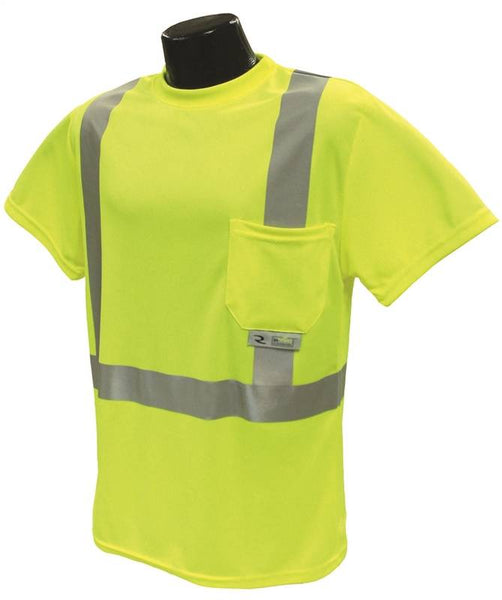 RADWEAR ST11-2PGS-M Safety T-Shirt, M, Polyester, Green, Short Sleeve, Pullover Closure