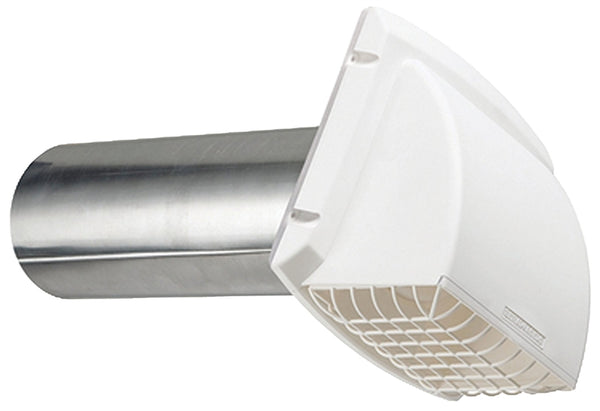 DUNDAS JAFINE ProMax PMH4WZW Exhaust Hood, 6-1/4 in W Hood, 4-1/4 in D Hood, 7 in H Hood, 4 in Duct, White Hood