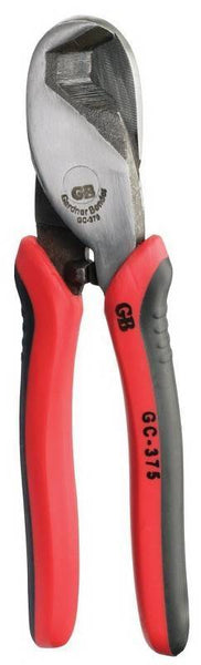 GB GC-375 Cable Cutter, 8 in OAL, Steel Jaw, Rubber-Grip Handle, Red Handle