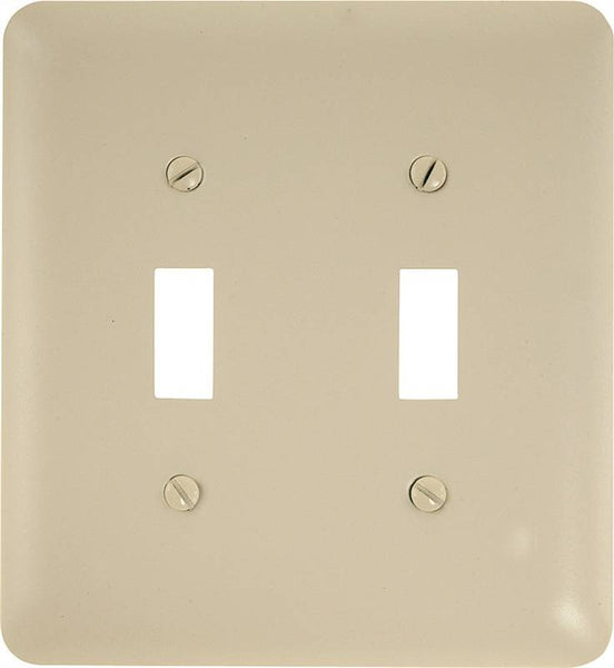 Amerelle 935TTAL Wallplate, 5 in L, 4-5/8 in W, 2 -Gang, Steel, Light Almond