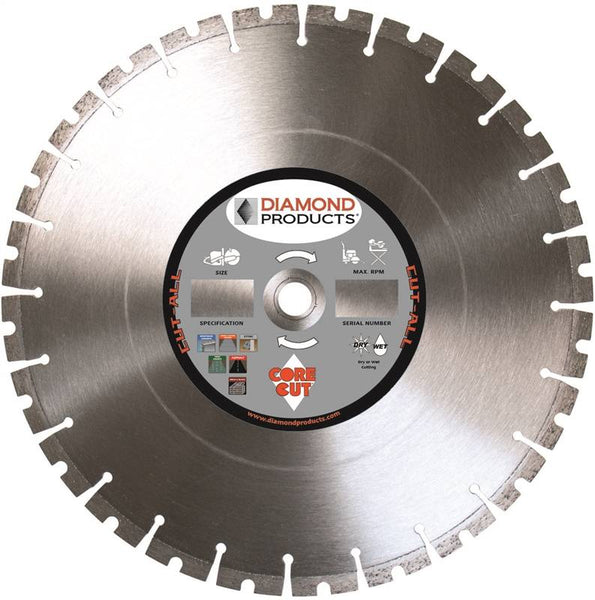 DIAMOND PRODUCTS 84967 Circular Saw Blade, 12 in Dia, Universal Arbor, Diamond Cutting Edge