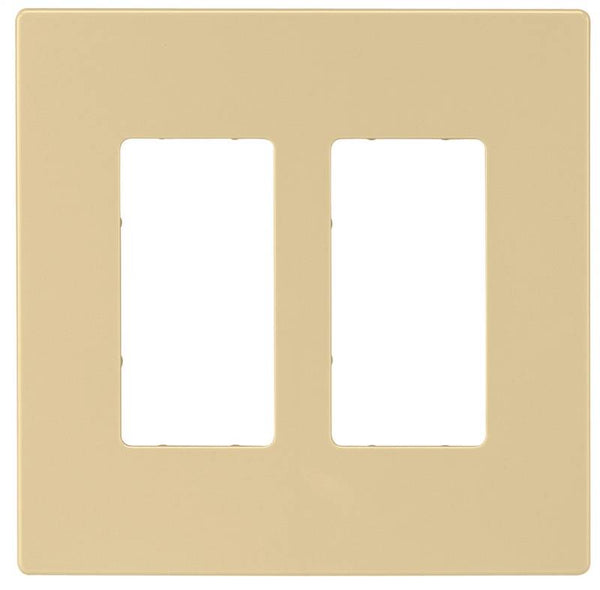 Eaton Cooper Wiring PJ PJS262V Wallplate, 4.87 in L, 4.94 in W, 2 -Gang, Polycarbonate, Ivory, High-Gloss