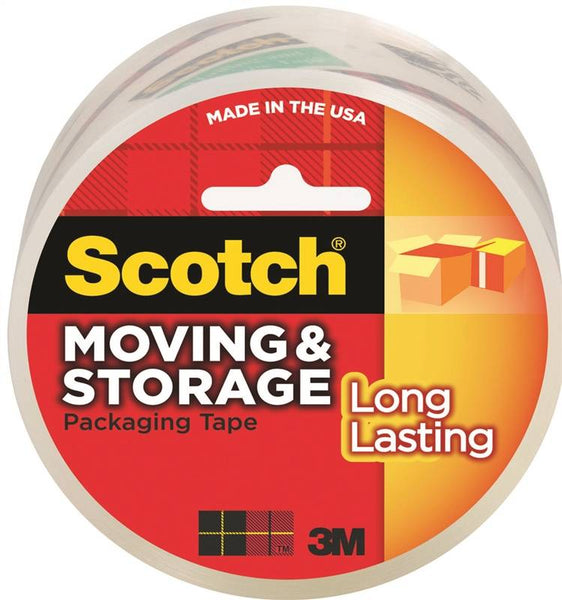 Scotch 3650 Packaging Tape, 54.6 yd L, 1.88 in W, Polypropylene Backing, Clear