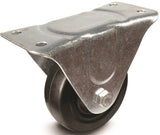 DH CASTERS C-GD40RR Rigid Caster, 4 in Dia Wheel, 1-1/4 in W Wheel, Rubber Wheel, 200 lb