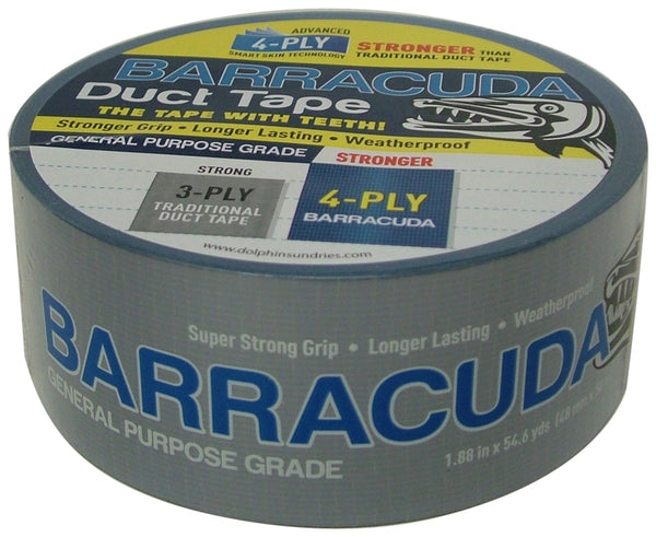 Barracuda TP DUCT BARA BLU Duct Tape, 54.6 yd L, 1.88 in W, Blue/Silver