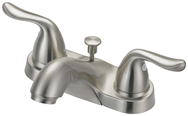 Boston Harbor F5121033NP Lavatory Faucet, 1.2 gpm, 2-Faucet Handle, 3-Faucet Hole, Metal/Plastic, Brushed Nickel