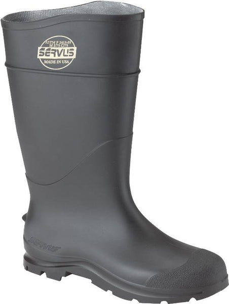 CLC R23013 Durable Economy Rain Boots, 13, Black, Slip-On Closure, PVC Upper