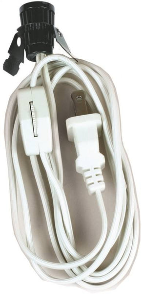 Jandorf 60138 Lamp Socket/Switch, 18 ga Wire, White Sheath