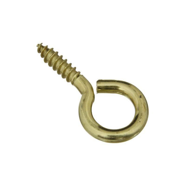 National Hardware N119-362 Screw Eye, #8, 1/2 in L Thread, 1-5/8 in OAL, Brass