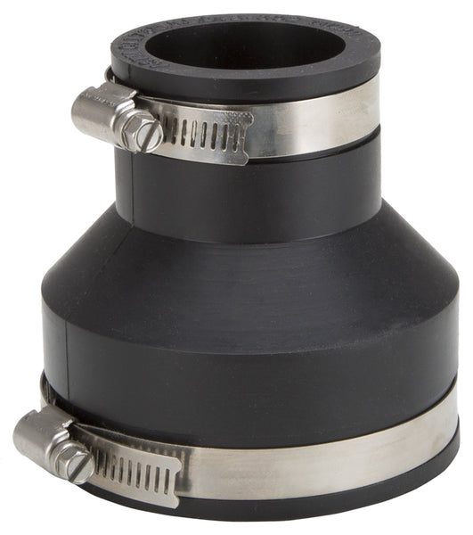 ProSource Coupling, 3 x 1-1/2 in, PVC, Black