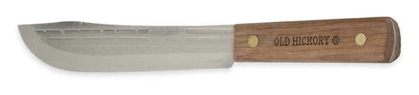 OLD HICKORY 7-7 Butcher Knife, 1095 Carbon Steel Blade, Hardwood Handle, Brown Handle