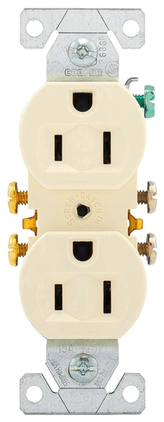 Eaton Wiring Devices 270LA Duplex Receptacle, 2 -Pole, 15 A, 125 V, Push-in, Side Wiring, NEMA: 5-15R