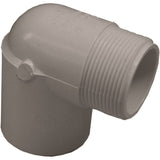 LASCO 412007BC Street Pipe Elbow, 3/4 in, MPT x FPT, 90 deg Angle, PVC, White, SCH 40 Schedule