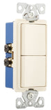 EATON 7728LA-SP Combination Switch, 15 A, 120, 277 VAC, 3-Way, Screw Terminal, Light Almond