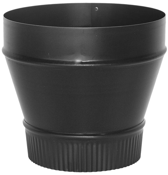 Imperial BM0077 Stove Pipe Reducer, 7 x 6 in, Crimp, 24 ga Thick Wall, Black, Matte