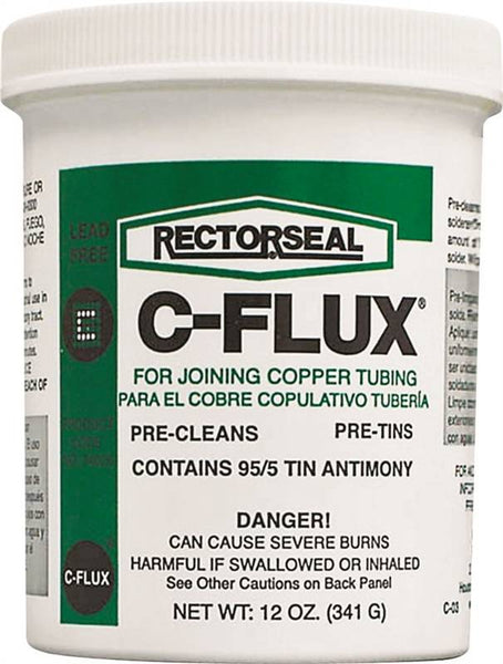RECTORSEAL C-Flux Series 74025 Soft Soldering Flux, 12 oz, Paste, Gray