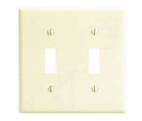 Leviton 001-86009-000 Wallplate, 4-1/2 in L, 2-3/4 in W, 2 -Gang, Thermoset, Ivory, Smooth