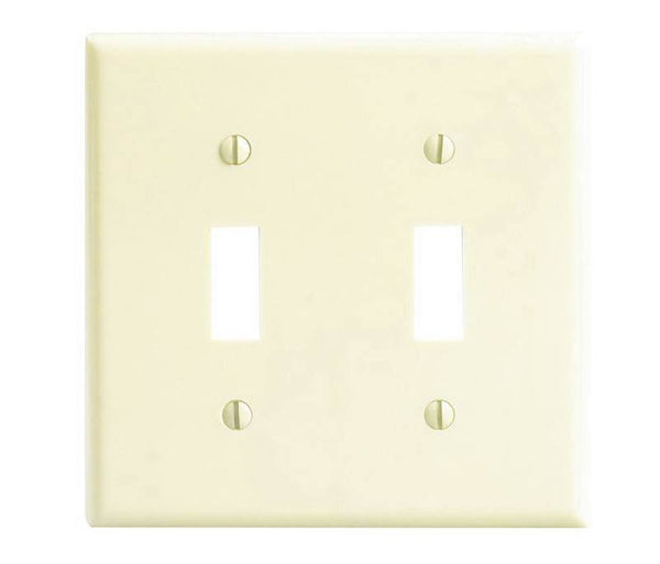 Leviton 001-86009-000 Wallplate, 4-1/2 in L, 2-3/4 in W, 2 -Gang, Thermoset, Ivory, Smooth