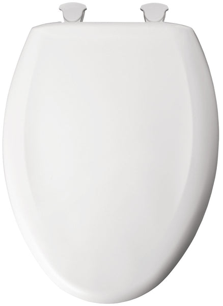 Mayfair Affinity Series 187SLOW-000 Closed-Front Toilet Seat, Elongated, Plastic, White, Easy Clean, Whisper Close Hinge